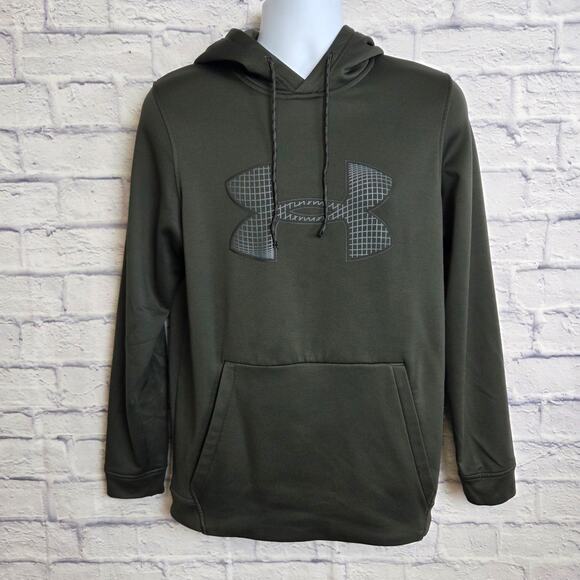 Under Armour Hoodie Mens Size Small Big Logo Dark Forest Green - Picture 1 of 14